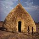 Cattle barn made of thatch for use in the wet season by Dinka people living on the edge of the Sudd Swamp in South Sudan.1979
